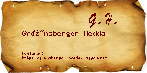 Grünsberger Hedda névjegykártya